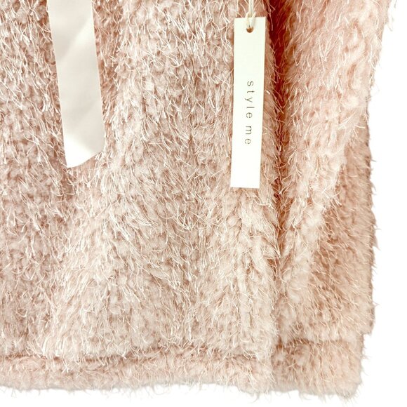STYLE ME Los Angeles Pink Sherpa Hoodie Women's Medium New w/Tag - Picture 7 of 12